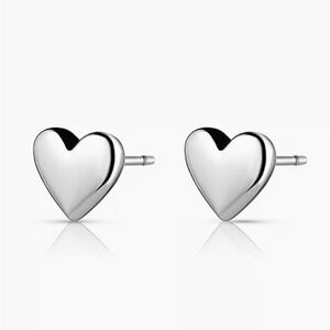 NWT Gorjana Lou Stud Heart Earrings in Sterling Silver
